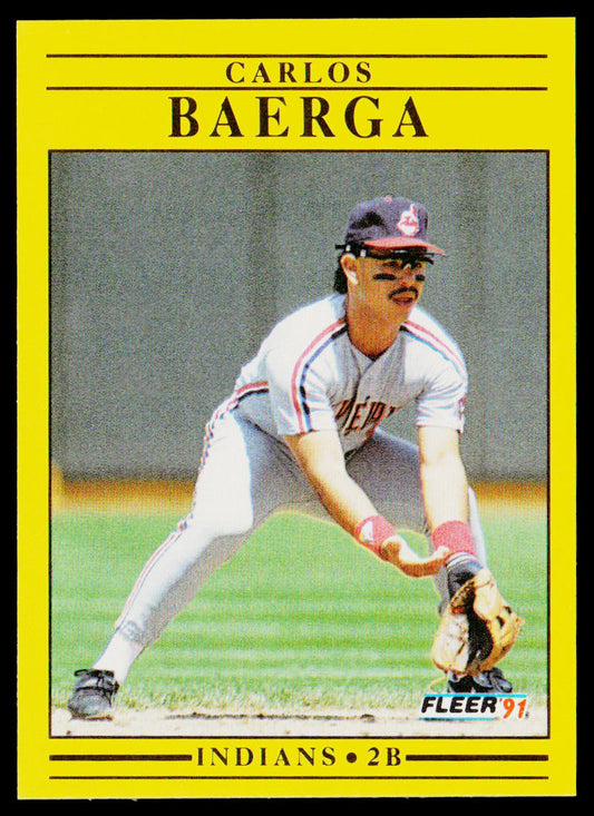 Carlos Baerga 1991 Fleer #360a Cleveland Indians
