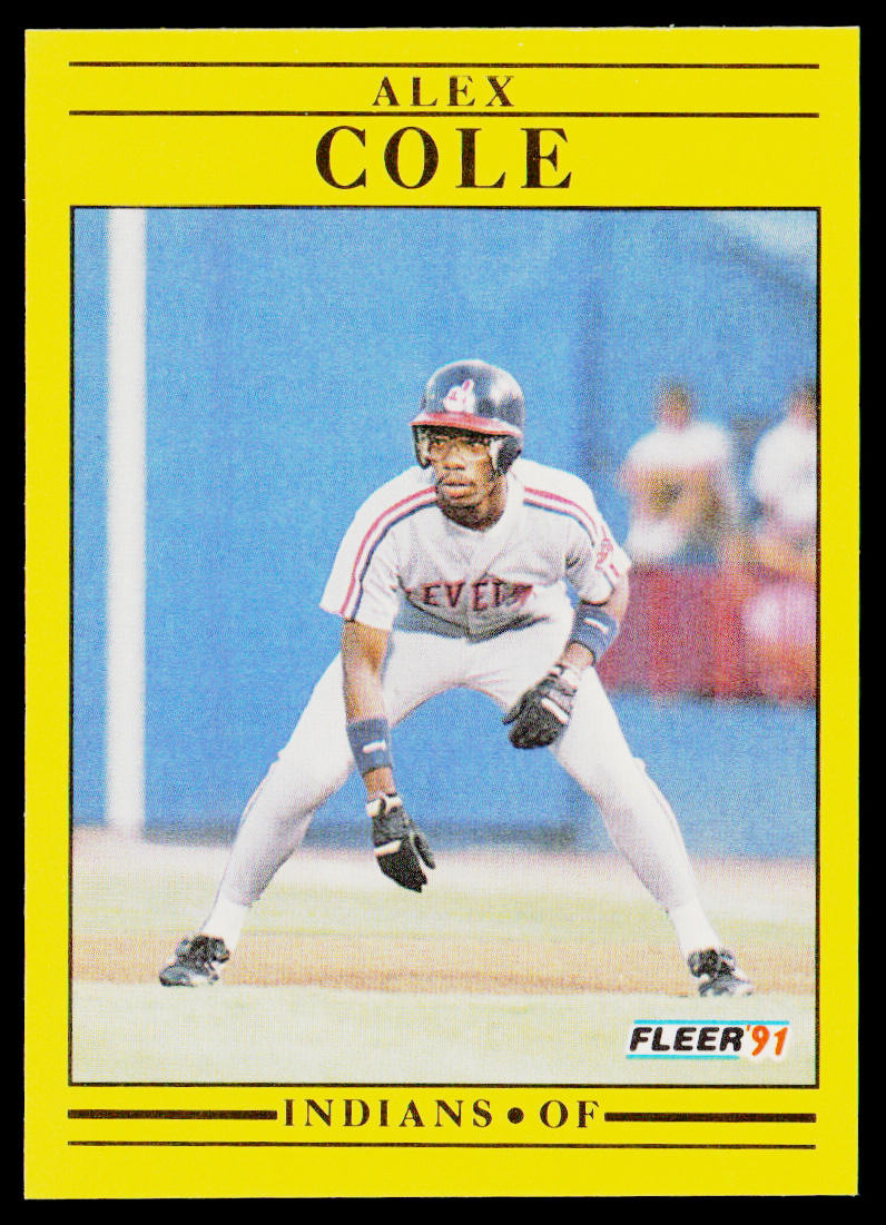 Alex Cole 1991 Fleer #365 Cleveland Indians