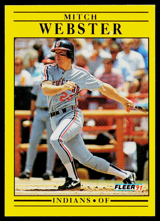 Mitch Webster 1991 Fleer #384b Cleveland Indians