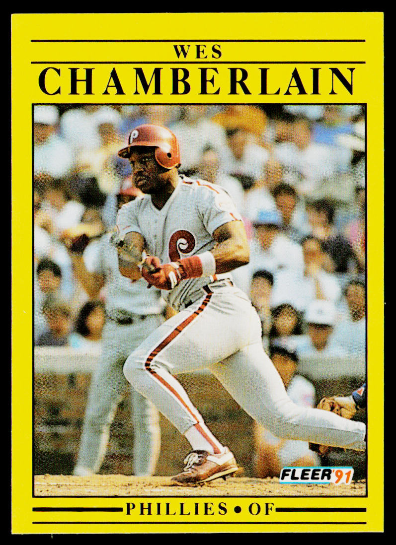 Wes Chamberlain 1991 Fleer #391b RC Philadelphia Phillies