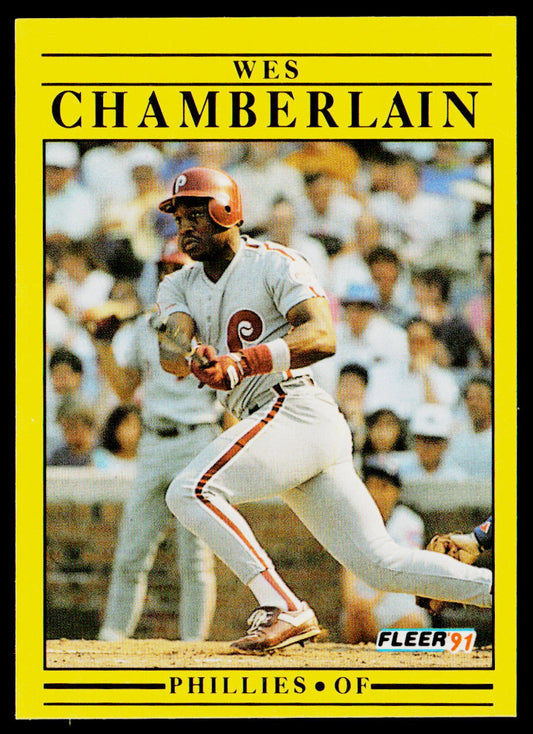Wes Chamberlain 1991 Fleer #391b RC Philadelphia Phillies