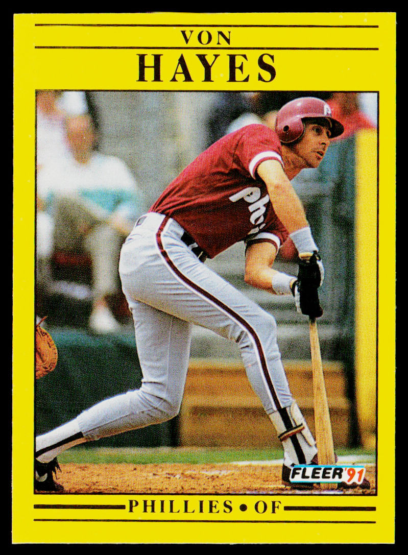 Von Hayes 1991 Fleer #398a Philadelphia Phillies