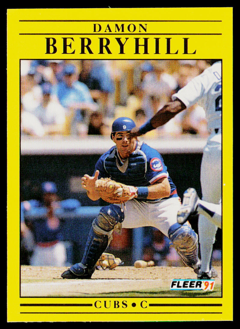 Damon Berryhill 1991 Fleer #414b Chicago Cubs