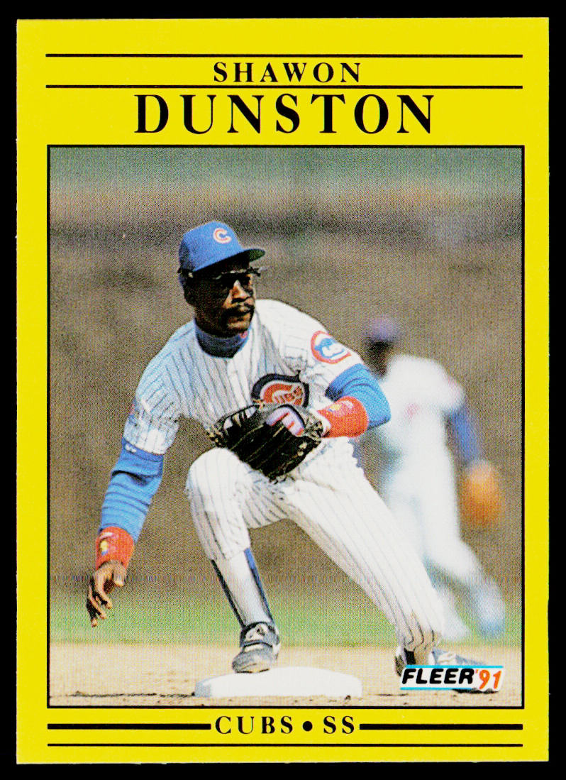 Shawon Dunston 1991 Fleer #420b Chicago Cubs