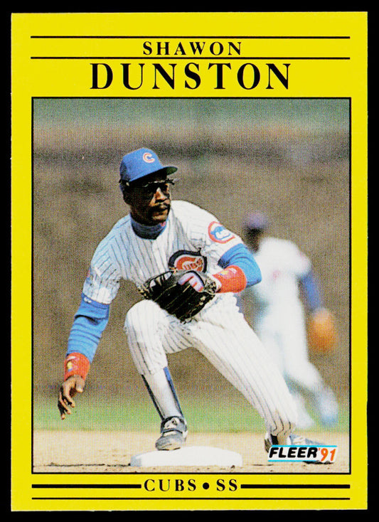 Shawon Dunston 1991 Fleer #420b Chicago Cubs