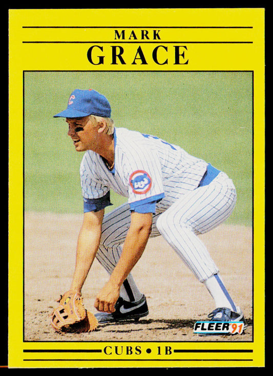 Mark Grace 1991 Fleer #422a Chicago Cubs