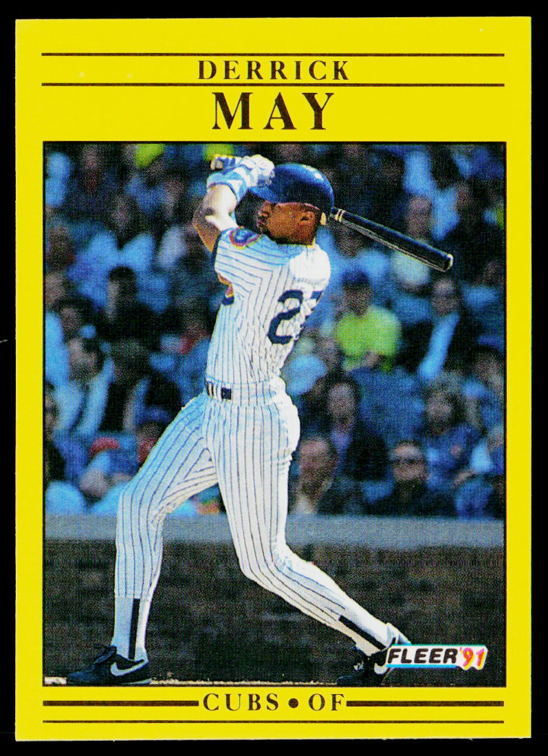 Derrick May 1991 Fleer #427b Chicago Cubs