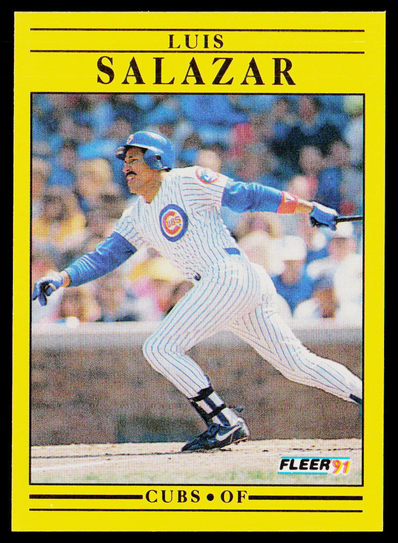 Luis Salazar 1991 Fleer #430b Chicago Cubs