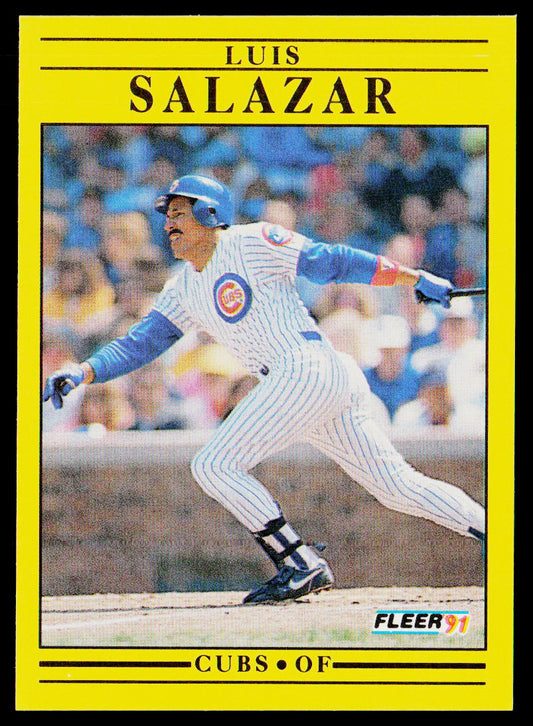 Luis Salazar 1991 Fleer #430b Chicago Cubs