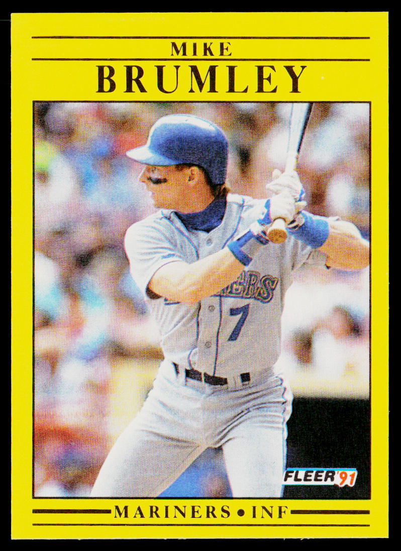 Mike Brumley 1991 Fleer #445a Seattle Mariners