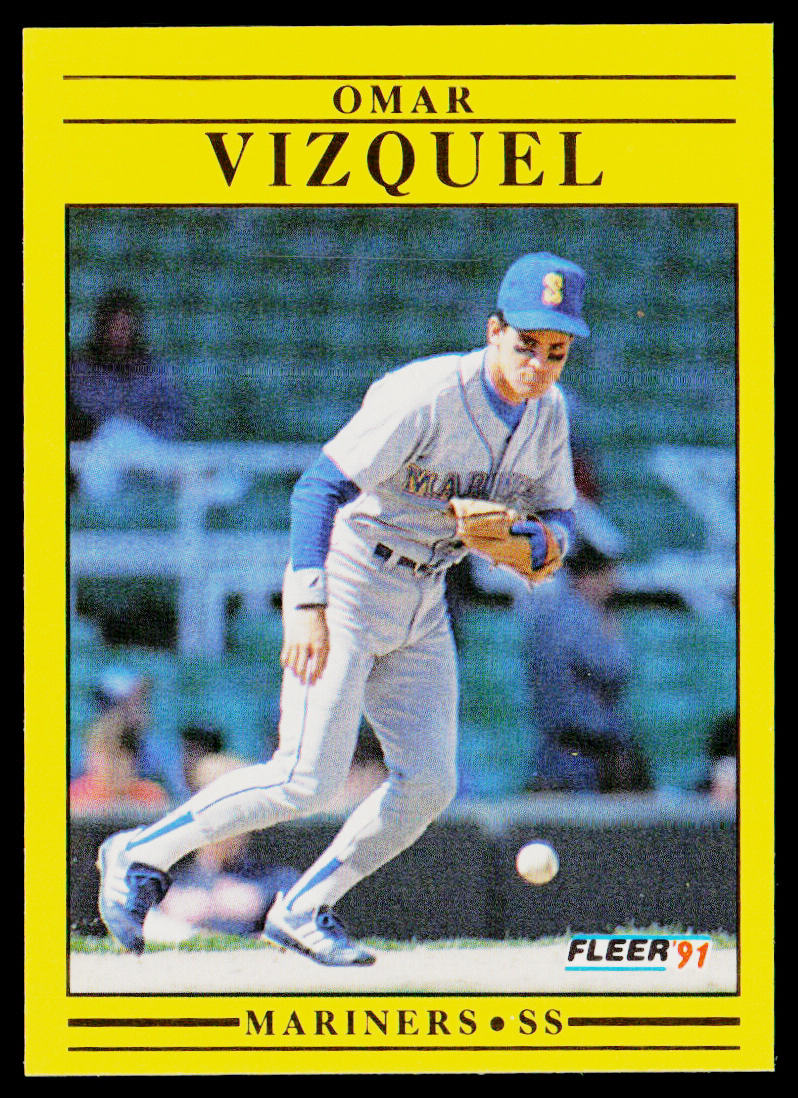 Omar Vizquel 1991 Fleer #464b Seattle Mariners