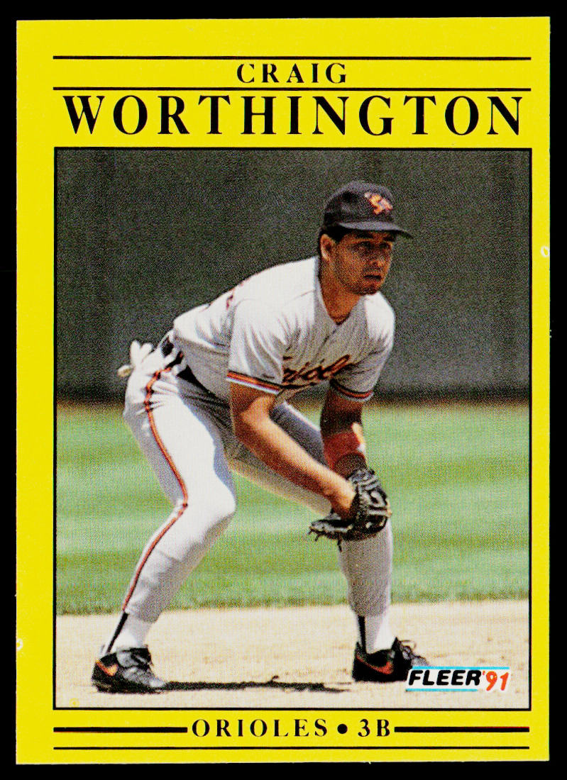 Craig Worthington 1991 Fleer #496b Baltimore Orioles