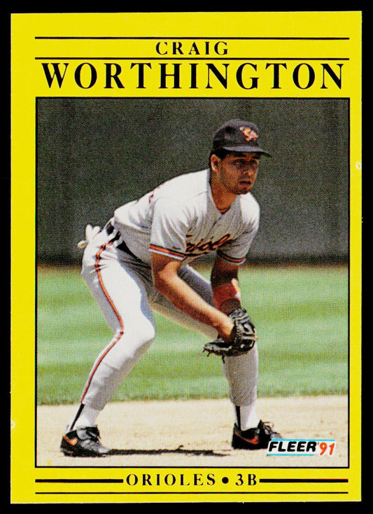 Craig Worthington 1991 Fleer #496b Baltimore Orioles