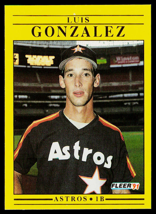 Luis Gonzalez 1991 Fleer #507a RC Houston Astros