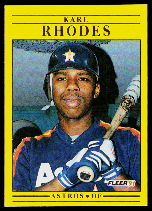 Karl Rhodes 1991 Fleer #514b Houston Astros