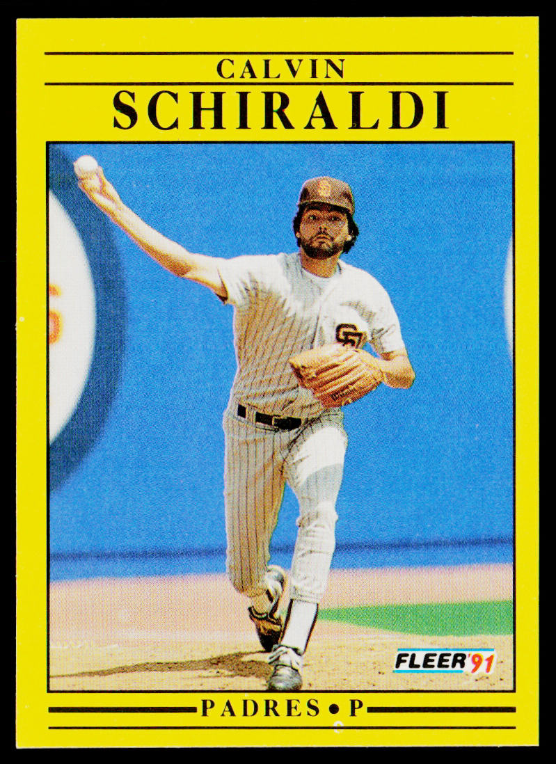 Calvin Schiraldi 1991 Fleer #543a San Diego Padres