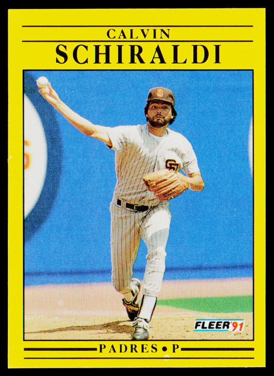Calvin Schiraldi 1991 Fleer #543a San Diego Padres