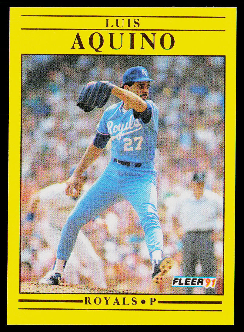 Luis Aquino 1991 Fleer #550 Kansas City Royals