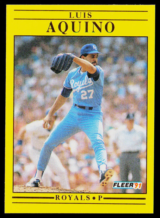 Luis Aquino 1991 Fleer #550 Kansas City Royals