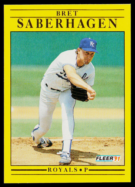 Bret Saberhagen 1991 Fleer #567a Kansas City Royals
