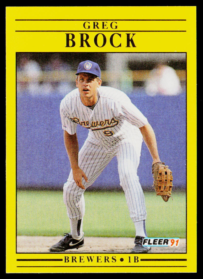 Greg Brock 1991 Fleer #577a Milwaukee Brewers