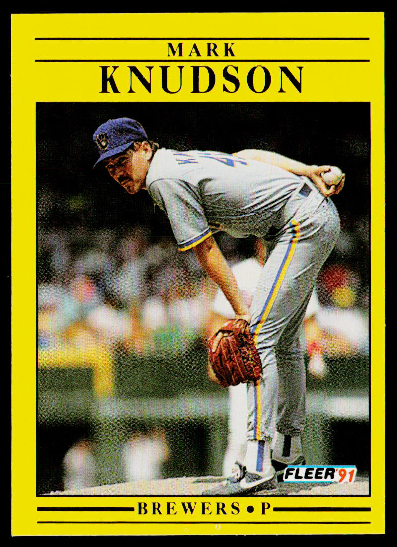 Mark Knudson 1991 Fleer #587a Milwaukee Brewers