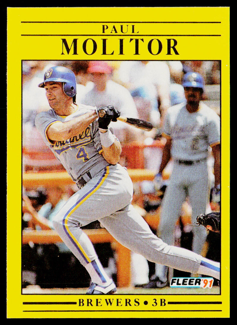 Paul Molitor 1991 Fleer #591b Milwaukee Brewers