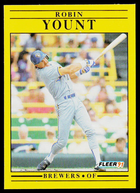 Robin Yount 1991 Fleer #601a Milwaukee Brewers