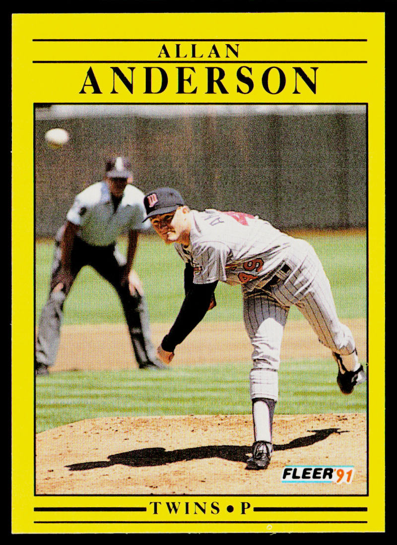 Allan Anderson 1991 Fleer #603a Minnesota Twins