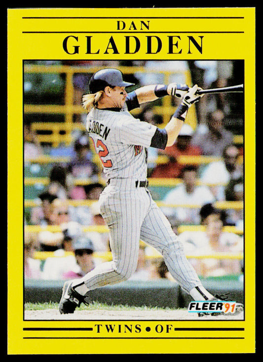 Dan Gladden 1991 Fleer #611b Minnesota Twins