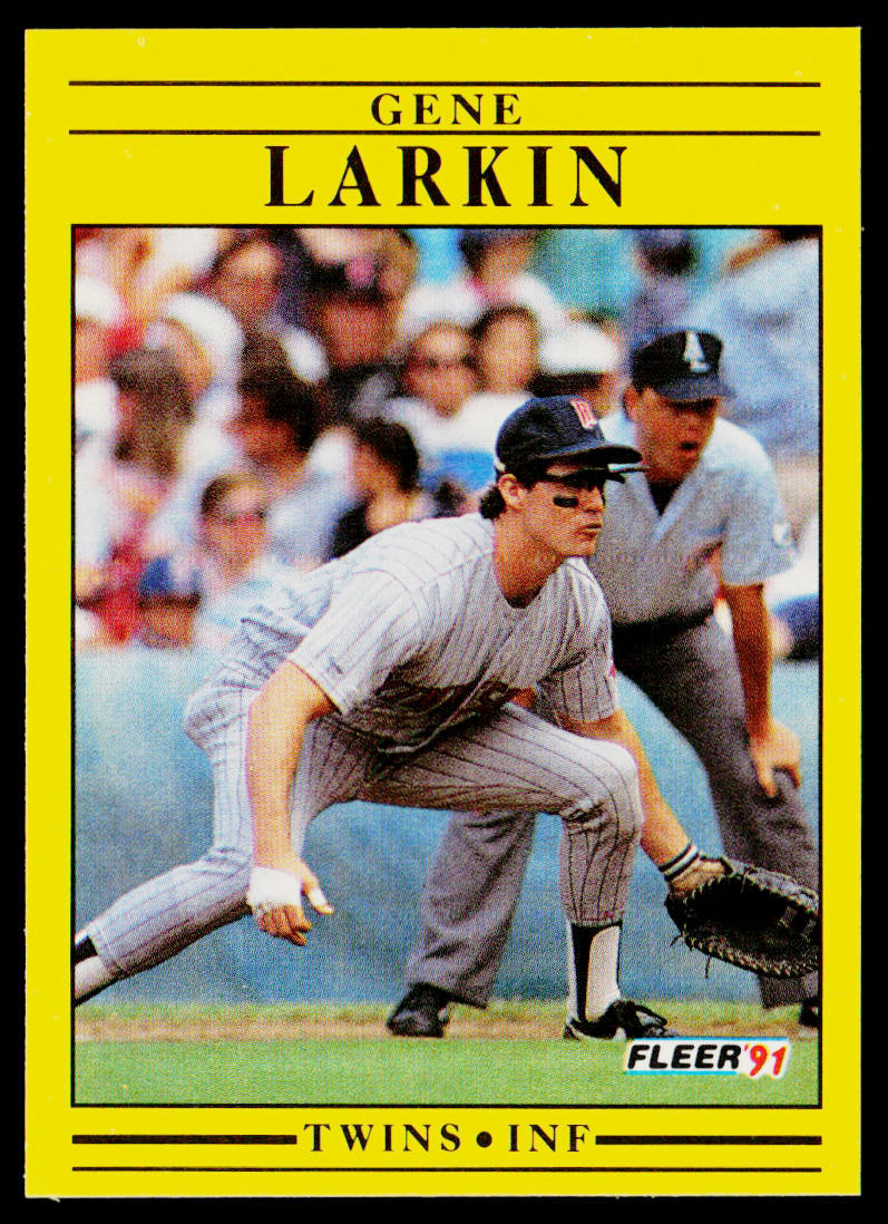 Gene Larkin 1991 Fleer #615b Minnesota Twins