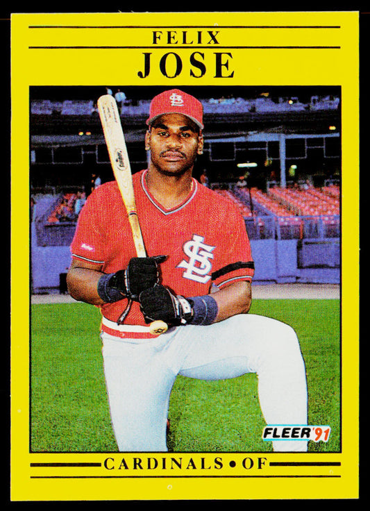 Felix Jose 1991 Fleer #636b St. Louis Cardinals