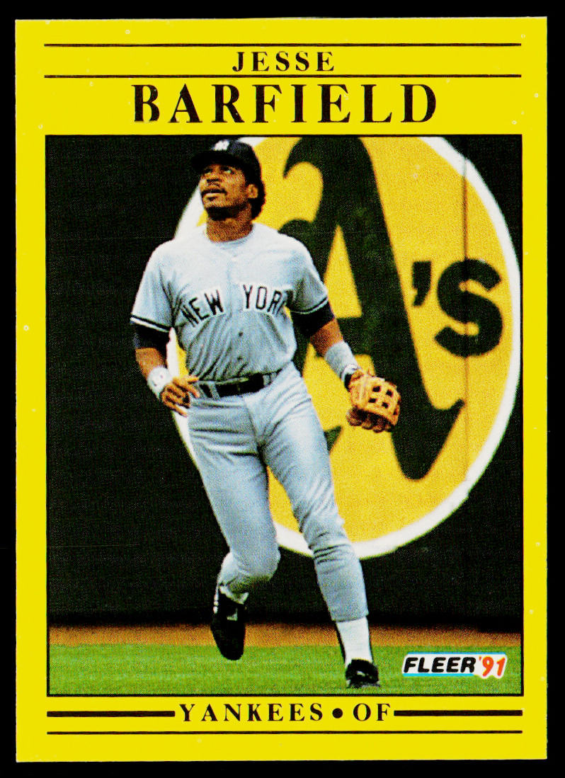 Jesse Barfield 1991 Fleer #657a New York Yankees