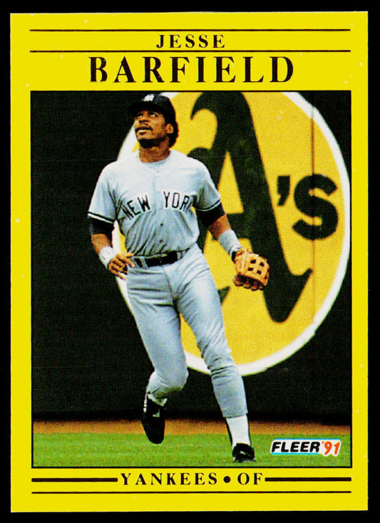 Jesse Barfield 1991 Fleer #657a New York Yankees
