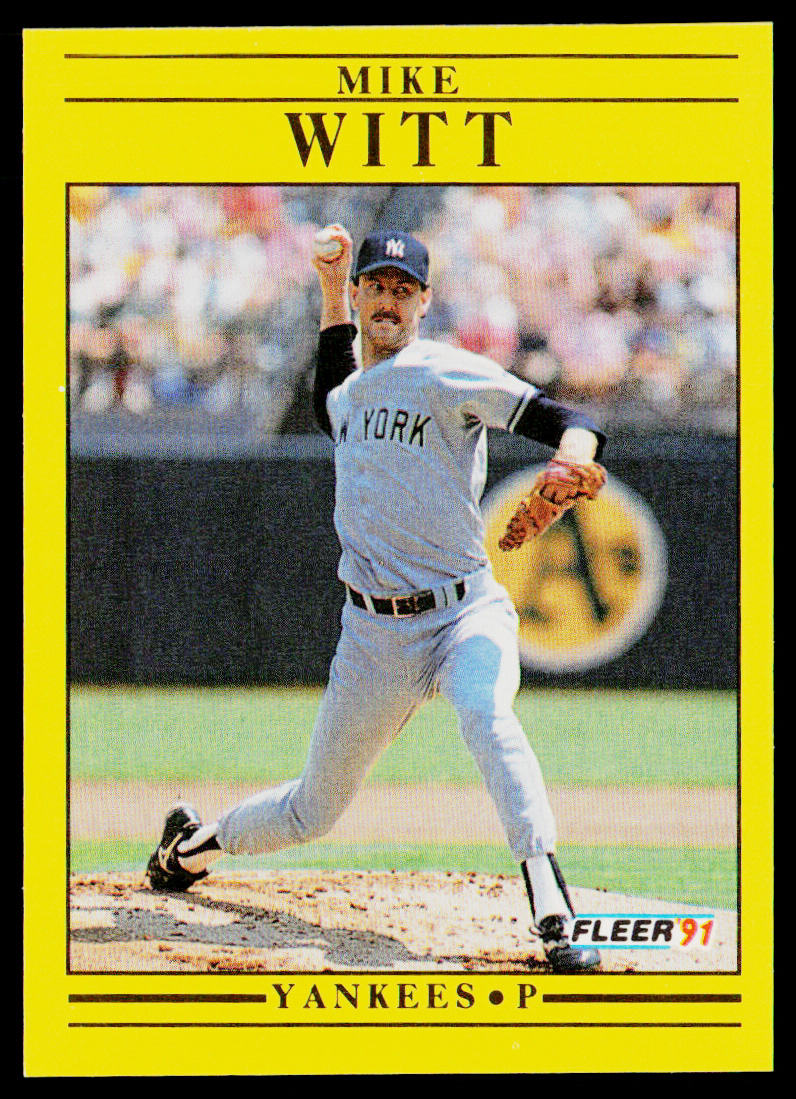 Mike Witt 1991 Fleer #680a New York Yankees
