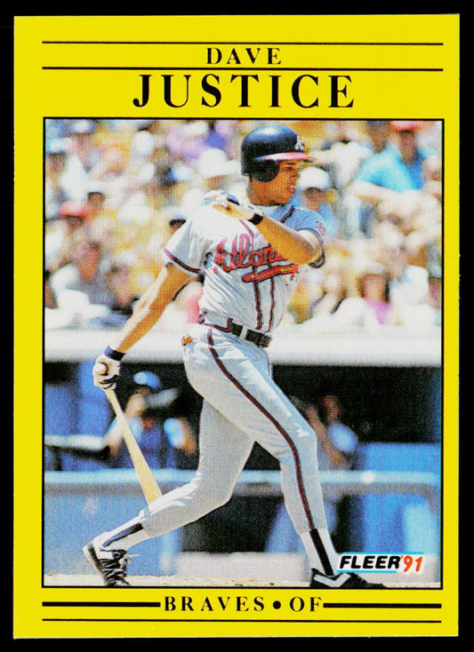 Dave Justice 1991 Fleer #693b Atlanta Braves