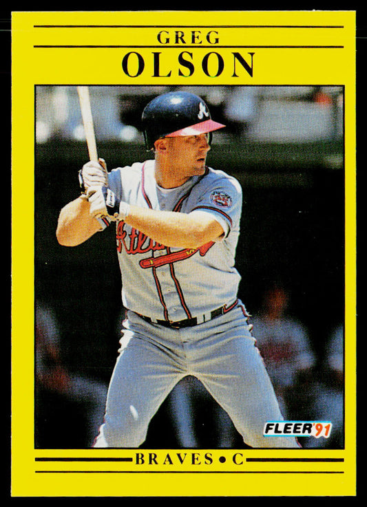 Greg Olson 1991 Fleer #698b Atlanta Braves