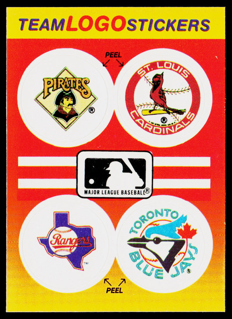 Pirates / Cardinals / Rangers / Blue Jays 1991 Fleer Team Logo Stickers #NNO