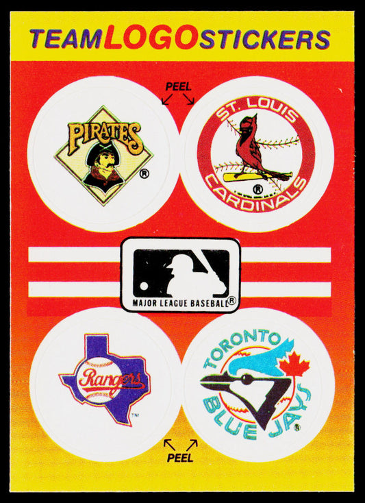 Pirates / Cardinals / Rangers / Blue Jays 1991 Fleer Team Logo Stickers #NNO