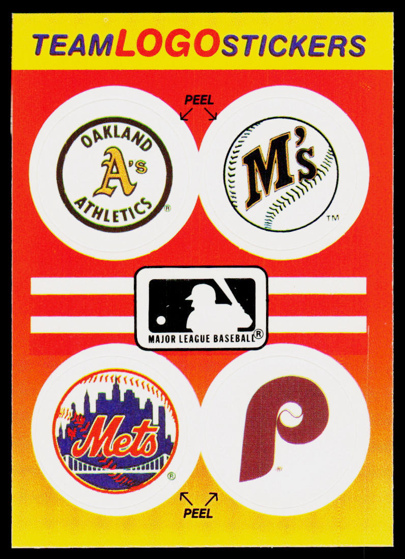 MLB: Dodgers / Expos / Athletics / Mariners 1991 Fleer Team Logo Stickers #NNO