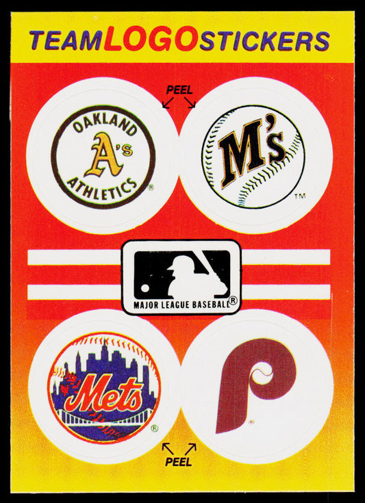 MLB: Dodgers / Expos / Athletics / Mariners 1991 Fleer Team Logo Stickers #NNO