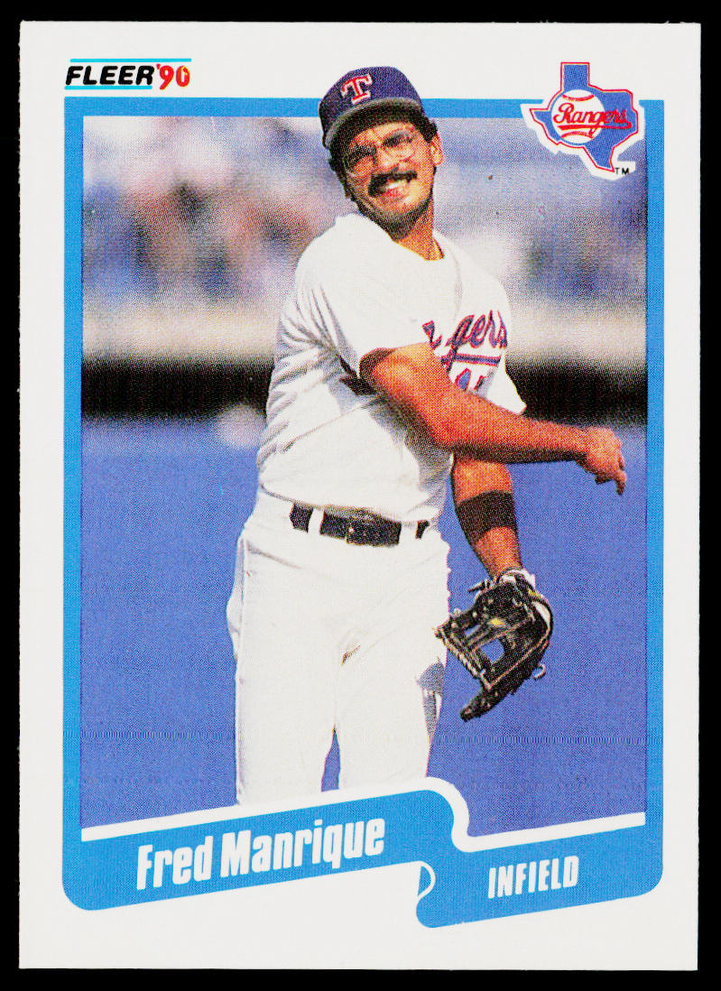 Fred Manrique 1990 Fleer #306 Texas Rangers