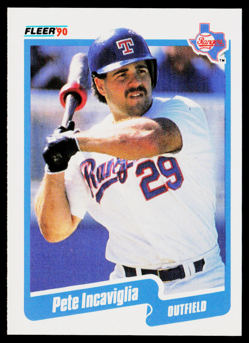 Pete Incaviglia 1990 Fleer #301b Texas Rangers