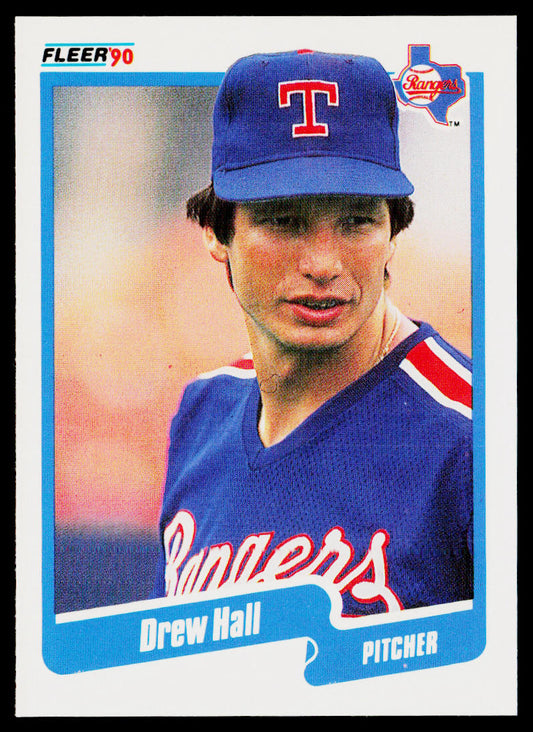 Drew Hall 1990 Fleer #299b Texas Rangers