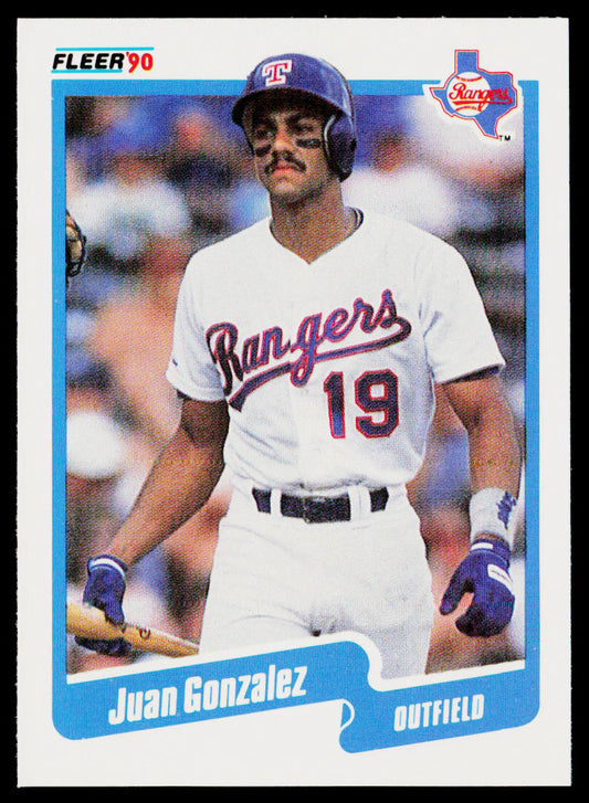 Juan Gonzalez 1990 Fleer #297b RC Texas Rangers