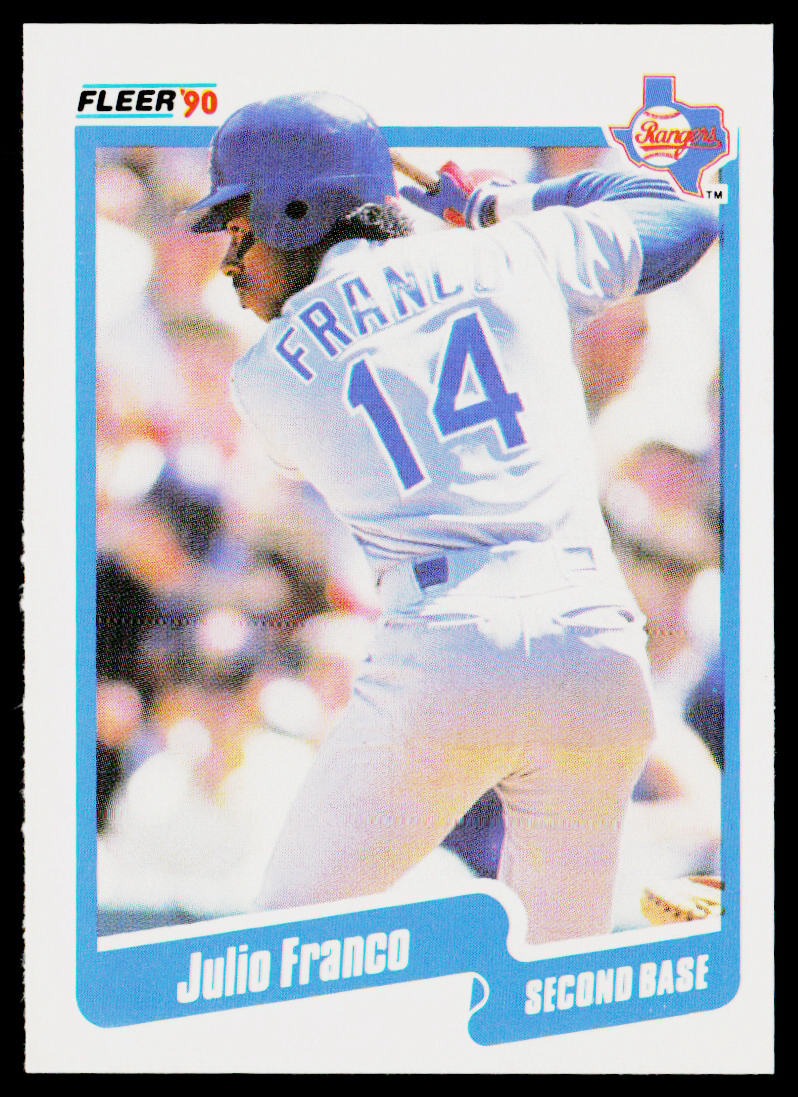 Julio Franco 1990 Fleer #296 Texas Rangers