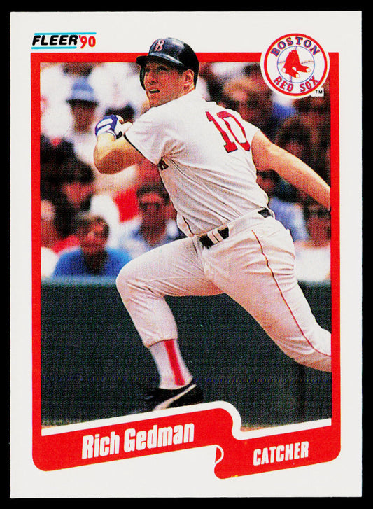 Rich Gedman 1990 Fleer #276b Boston Red Sox