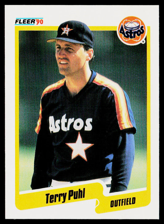 Terry Puhl 1990 Fleer #233b Houston Astros