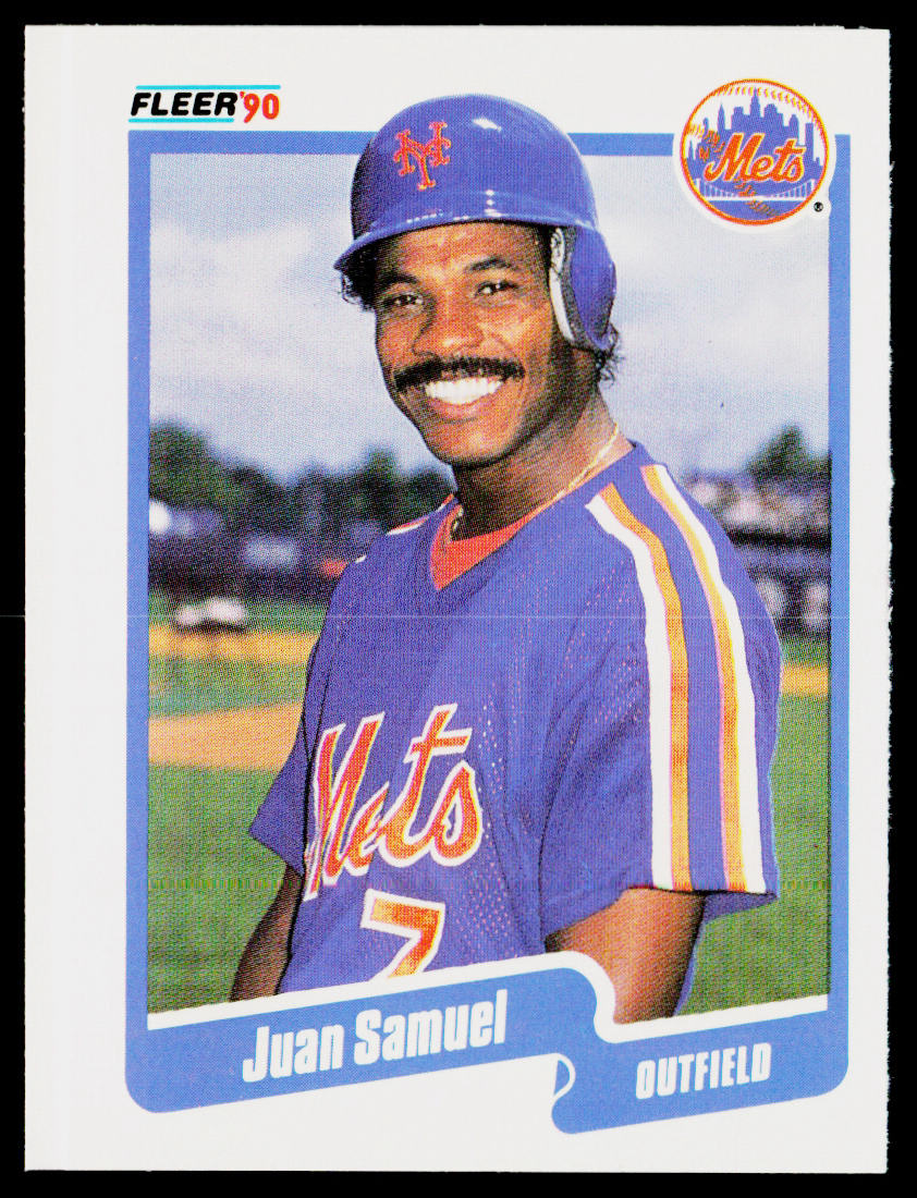 Juan Samuel 1990 Fleer #215b New York Mets
