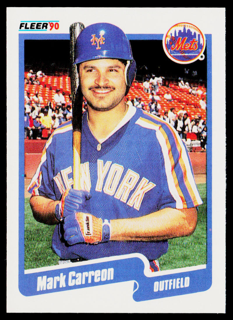Mark Carreon 1990 Fleer #198b New York Mets